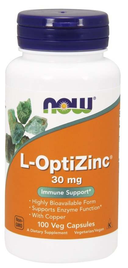 NOW Foods L-OptiZinc, 30mg - 100 vcaps