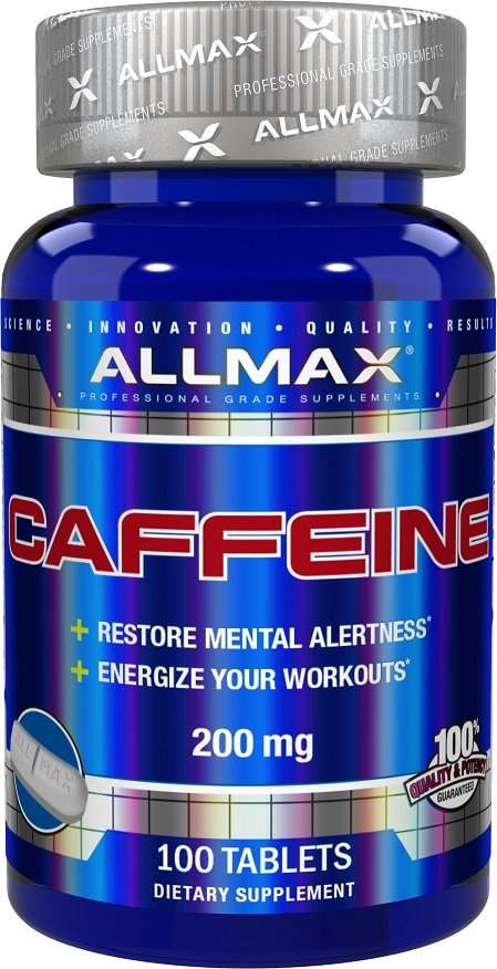 AllMax Nutrition Caffeine, 200mg - 100 tablets