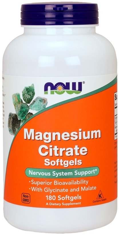 NOW Foods Magnesium Citrate Softgels - 180 softgels