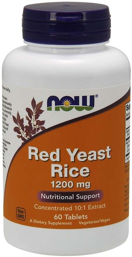 NOW Foods Red Yeast Rice Concentrated 10:1 Extract, 1200mg - 60 tablets