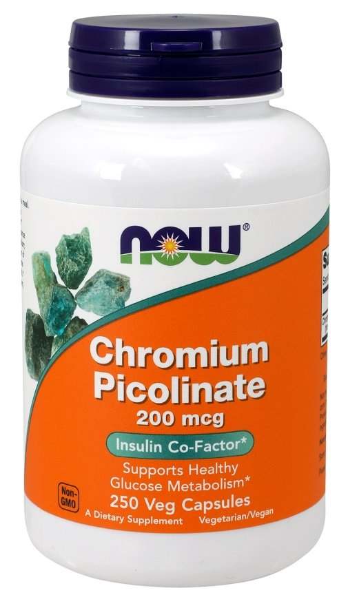 NOW Foods Chromium Picolinate, 200mcg - 250 vcaps