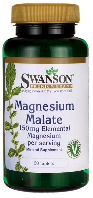 Swanson Magnesium Malate, 150mg Elemental Magnesium - 60 tablets