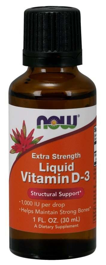 NOW Foods Vitamin D-3 Liquid, 1000 IU (Extra Strength) - 30 ml.