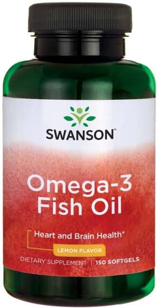 Swanson Omega-3 Fish Oil, Lemon - 150 softgels