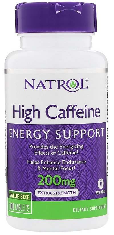 Natrol High Caffeine, 200mg - 100 tablets