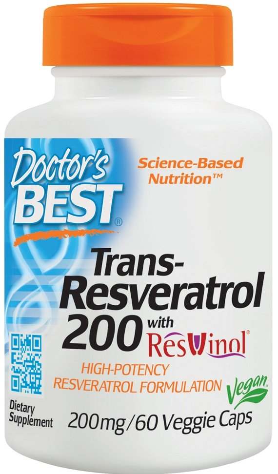 Doctor's Best Trans-Resveratrol with ResVinol, 200mg - 60 vcaps