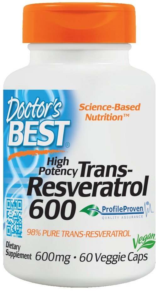 Doctor's Best Trans-Resveratrol 600mg 60 vcaps bottle