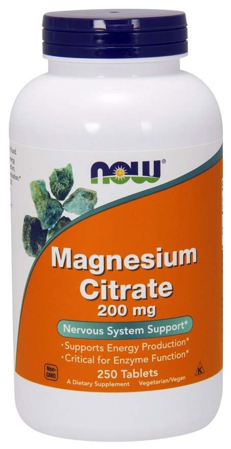 NOW Foods Magnesium Citrate, 200mg - 250 tablets