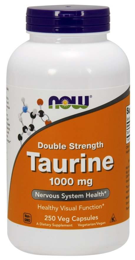 NOW Foods Taurine, 1000mg Double Strength - 250 vcaps