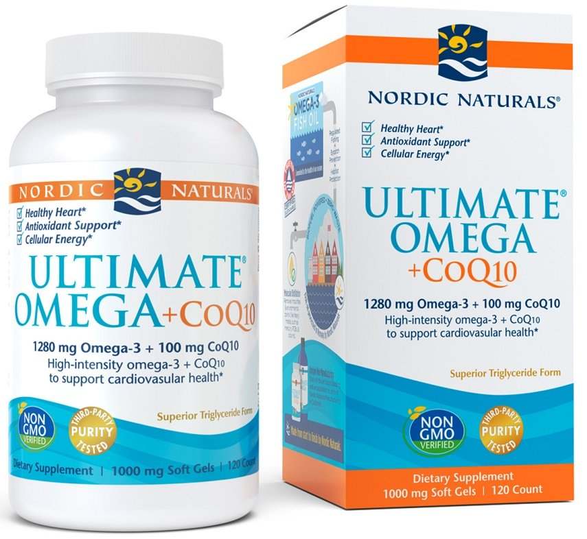 Nordic Naturals Ultimate Omega + CoQ10, 1280mg Lemon (EAN 768990018923) - 120 softgels