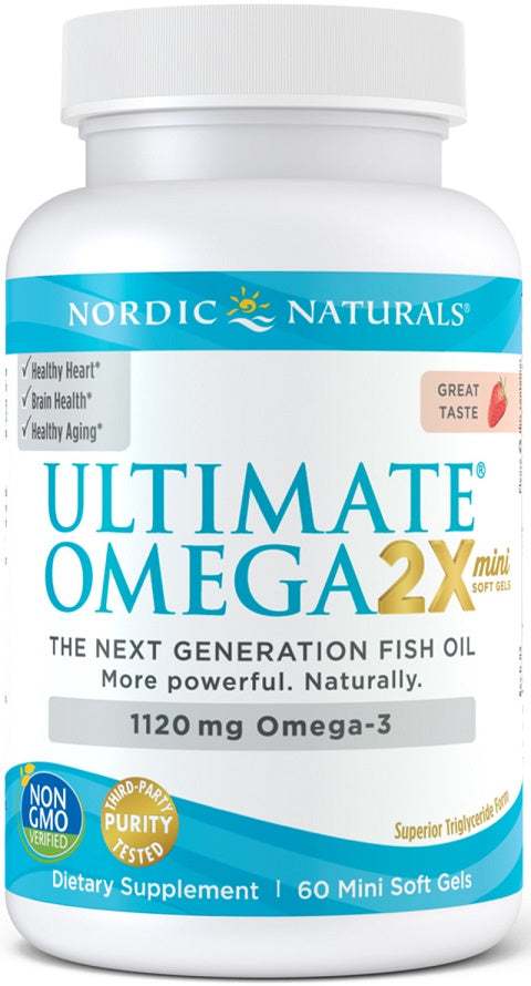 Nordic Naturals Ultimate Omega 2X Mini, 1120mg Strawberry - 60 mini softgels