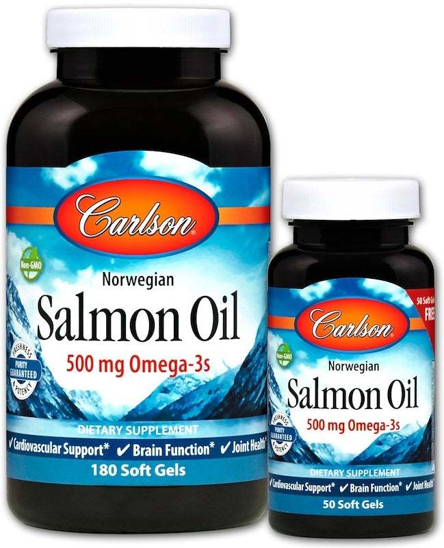 Carlson Labs Norwegian Salmon Oil - 180 + 50 softgels