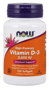 NOW Foods Vitamin D-3, 2000 IU - 120 softgels