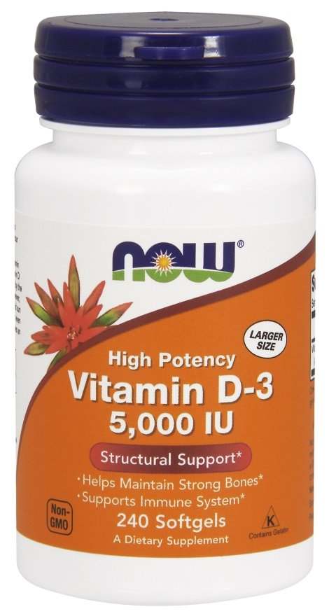 NOW Foods Vitamin D-3, 5000 IU - 240 softgels