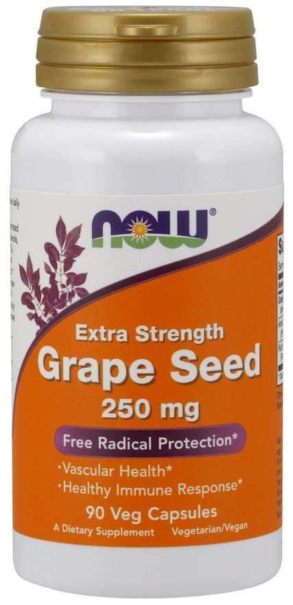 NOW Foods Grape Seed, 250mg Extra Strength - 90 vcaps