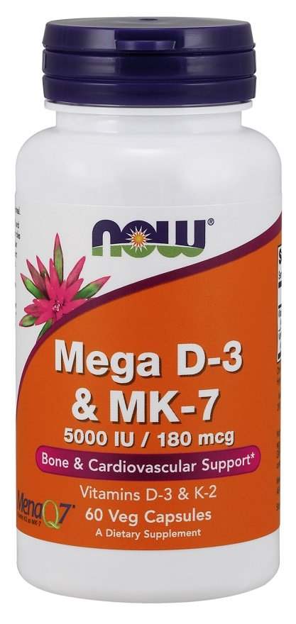 NOW Foods Mega D-3 & MK-7 - 60 vcaps