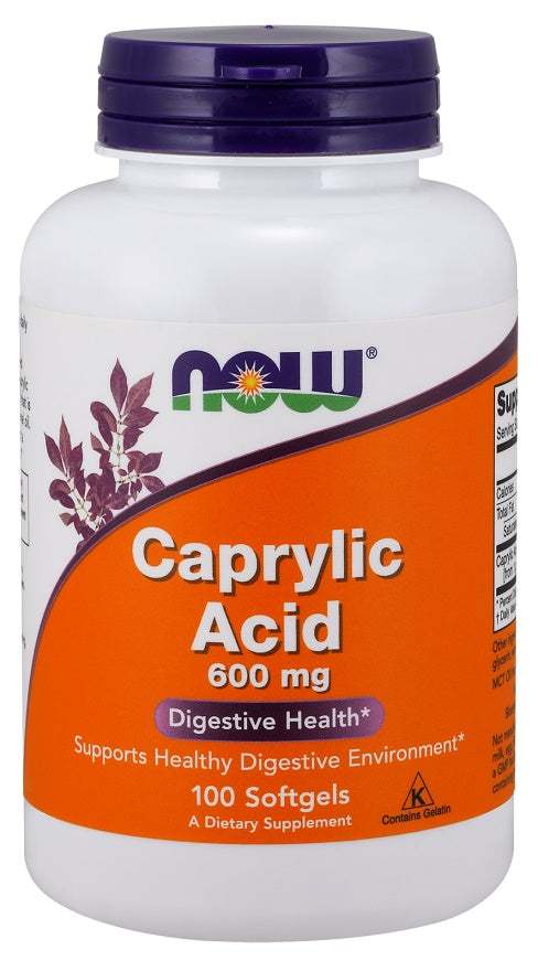 NOW Foods Caprylic Acid, 600mg - 100 softgels