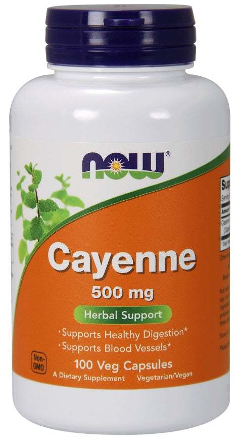 NOW Foods Cayenne, 500mg - 100 vcaps