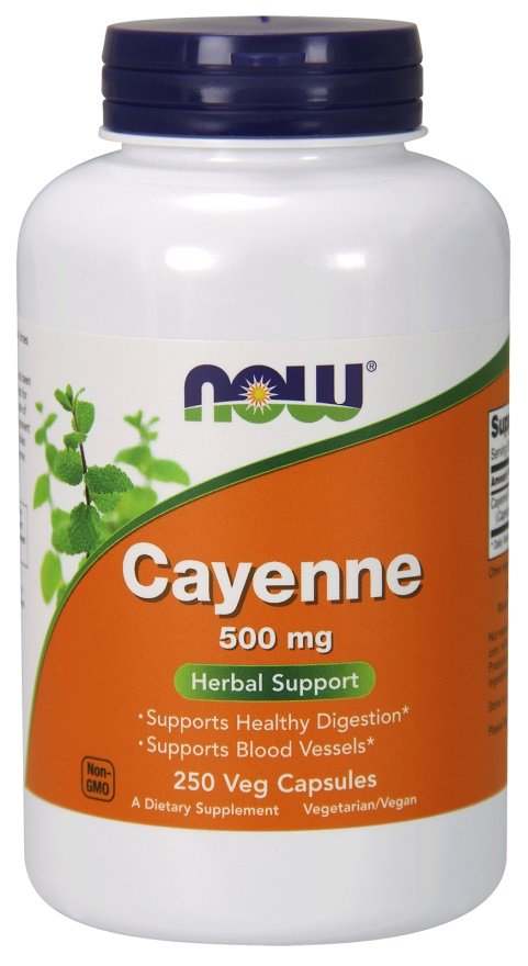 NOW Foods Cayenne, 500mg - 250 vcaps