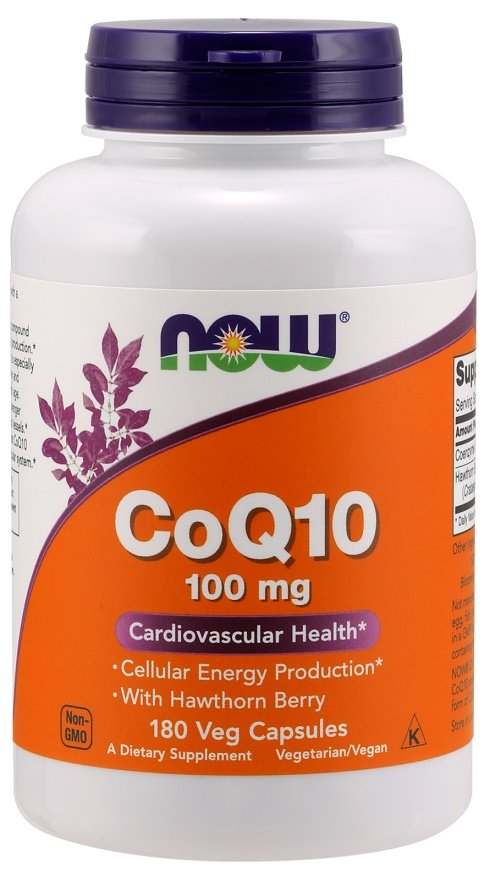 NOW Foods CoQ10 with Hawthorn Berry, 100mg - 180 vcaps