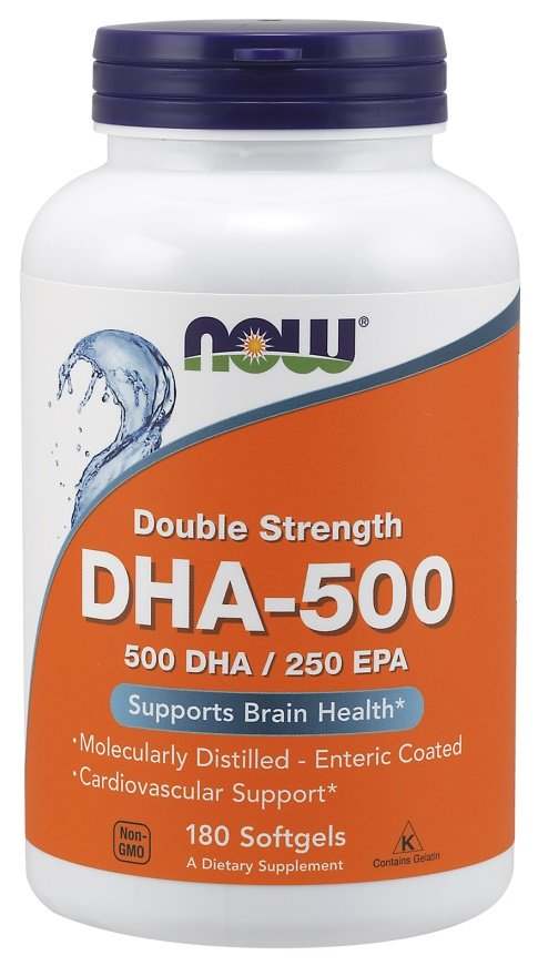 NOW Foods DHA-500, 500 DHA / 250 EPA - 180 softgels