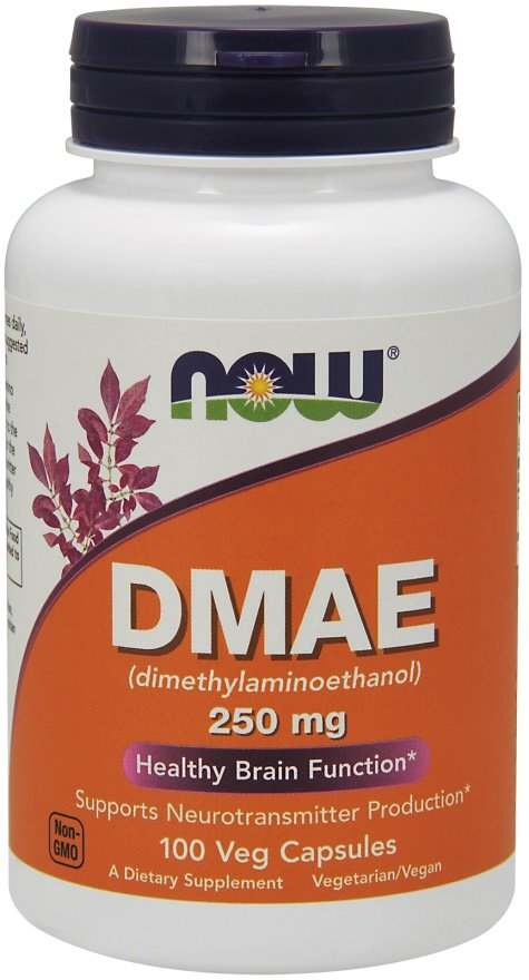 NOW Foods DMAE (Dimethylaminoethanol), 250mg - 100 vcaps