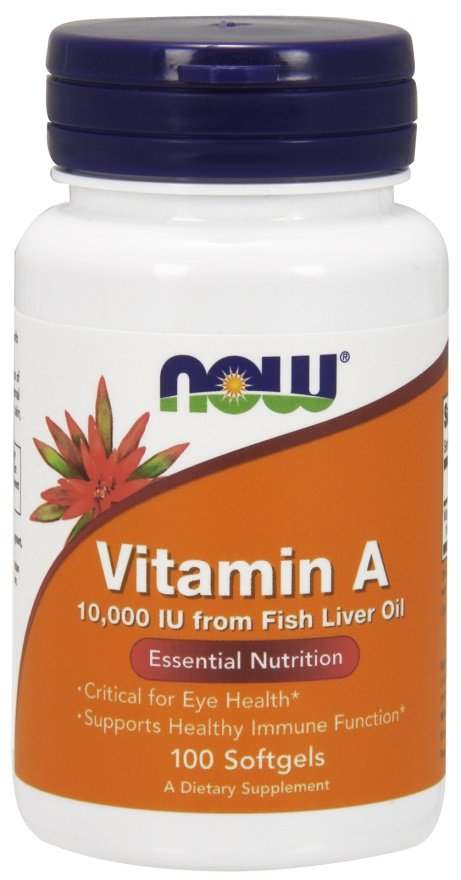 NOW Foods Vitamin A, 10 000 IU - 100 softgels