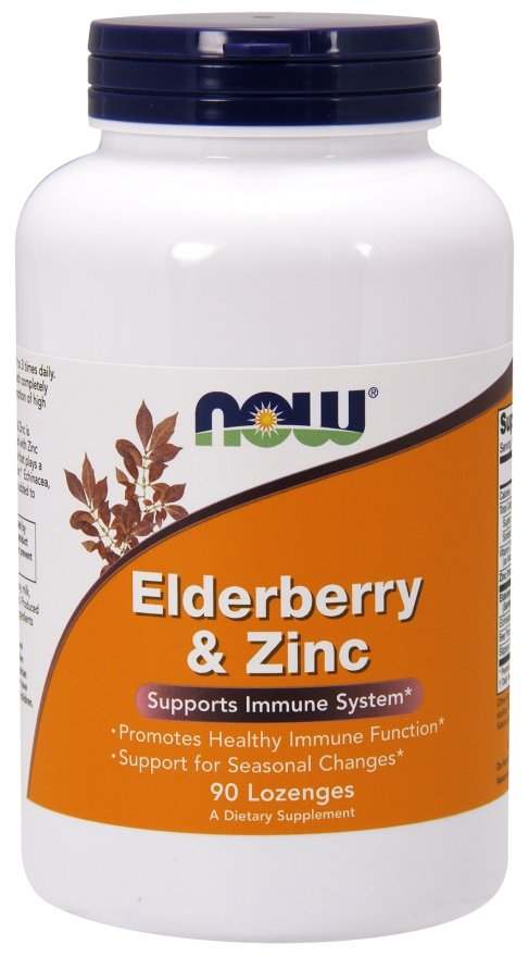 NOW Foods Elderberry & Zinc - 90 lozenges