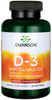 Swanson Vitamin D-3 with Coconut Oil, 2000 IU - 60 softgels