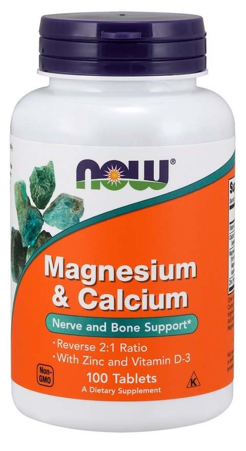 NOW Foods Magnesium & Calcium with Zinc and Vitamin D3 - 100 tablets