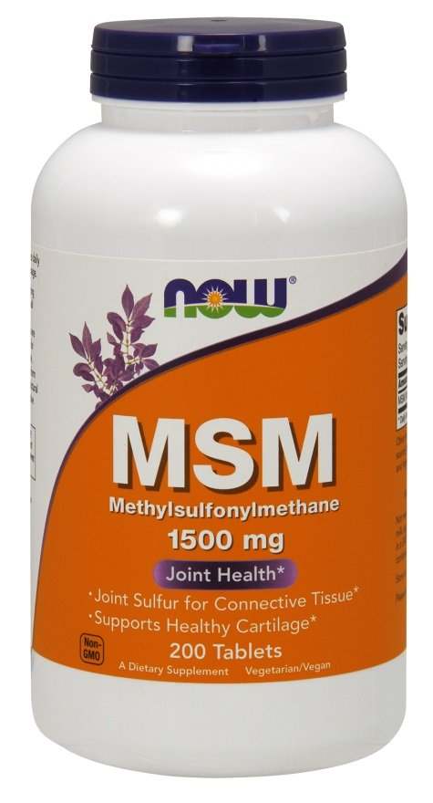 NOW Foods MSM Methylsulphonylmethane, 1500mg - 200 tablets