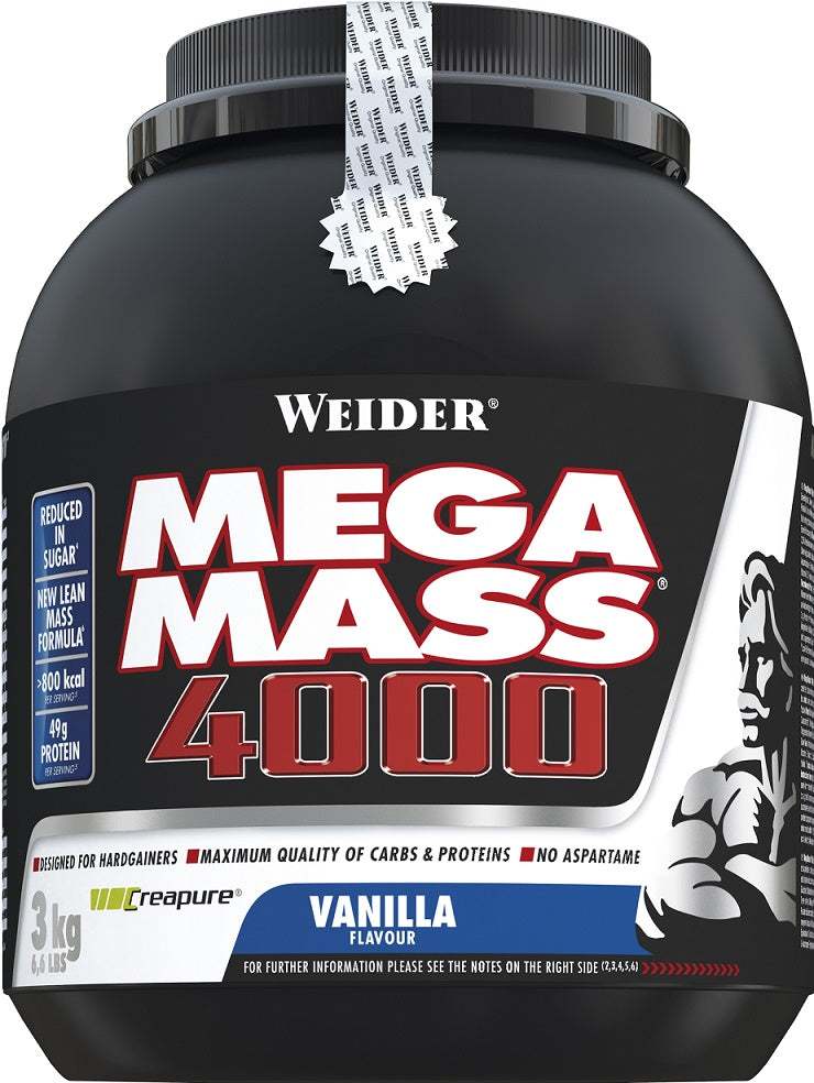 Weider Mega Mass 4000, Vanilla - 3000 grams