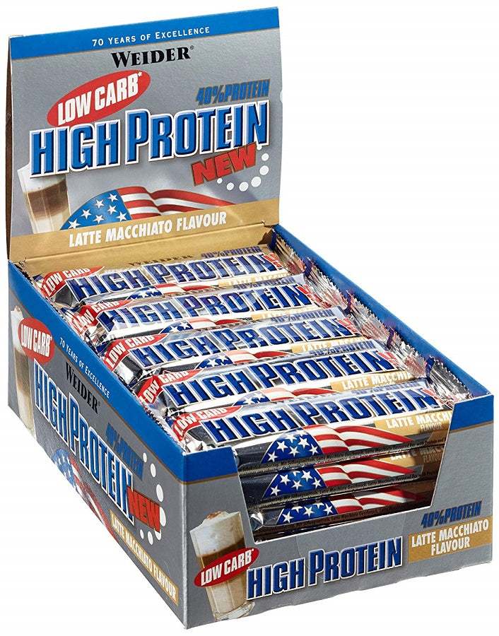 Weider 40% Low Carb High Protein Bar, Chocolate - 24 x 50g