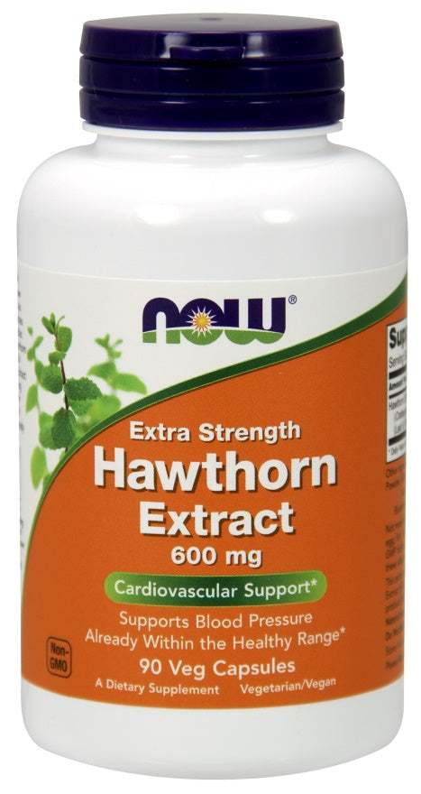 NOW Foods Hawthorn Extract, 600mg Extra Strength - 90 vcaps