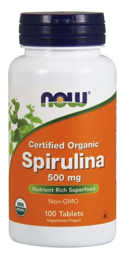 NOW Foods Spirulina Organic, 500mg - 100 tablets