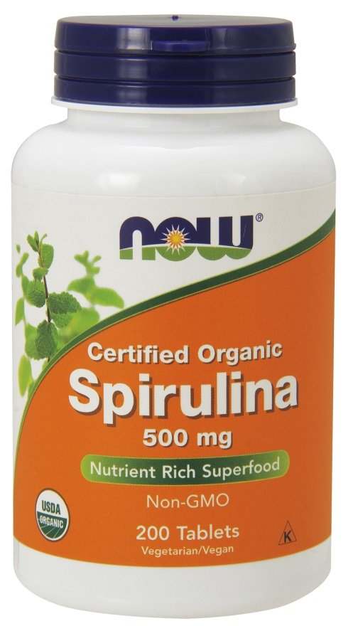 NOW Foods Spirulina Organic, 500mg - 200 tablets