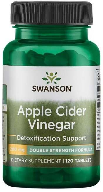 Swanson Apple Cider Vinegar, 200mg Double-Strength - 120 tablets