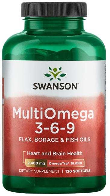 Swanson MultiOmega 3-6-9 - Flax & Borage & Fish Oils - 120 softgels