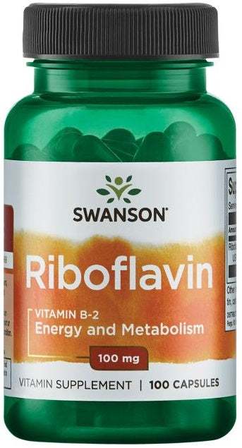 Swanson Riboflavin Vitamin B-2, 100mg - 100 caps