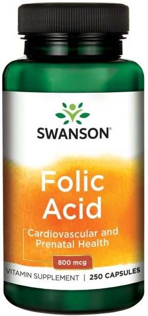 Swanson Folic Acid, 800mcg - 250 caps