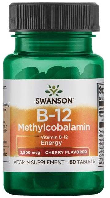 Swanson Vitamin B-12 Methylcobalamin, 2500mcg Cherry - 60 tablets