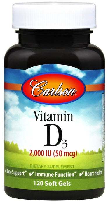 Carlson Labs Vitamin D3, 2000 IU - 120 softgels