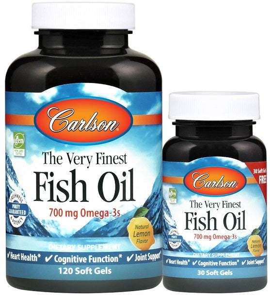 Carlson Labs The Very Finest Fish Oil - 700mg Omega-3s, Natural Orange - 120 + 30 softgels