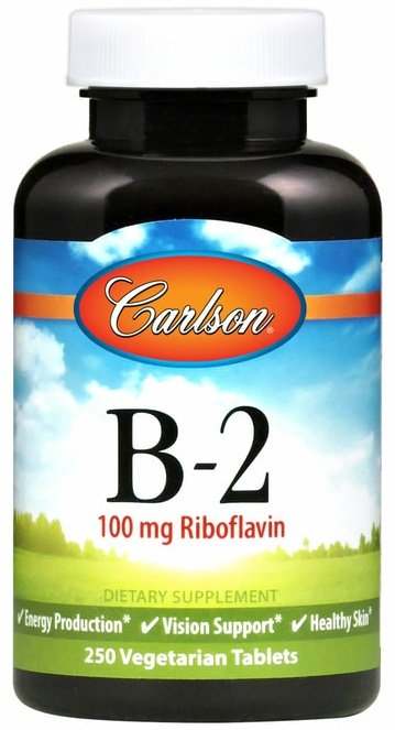 Carlson Labs Vitamin B-2, 100mg - 100 vegetarian tablets