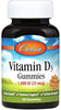 Carlson Labs Vitamin D3 Gummies, 1000 IU Natural Fruit - 60 gummies