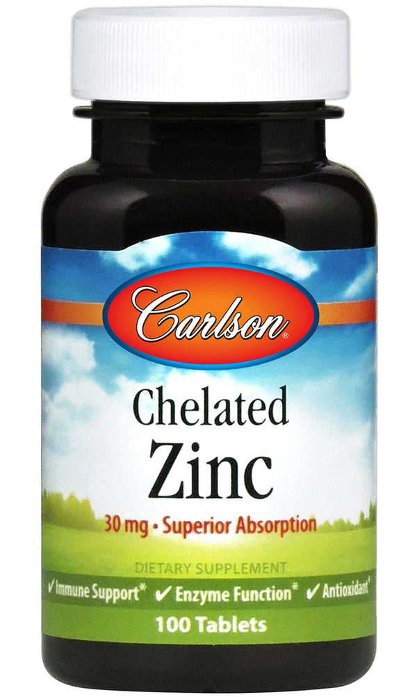 Carlson Labs Chelated Zinc, 30mg - 100 tablets