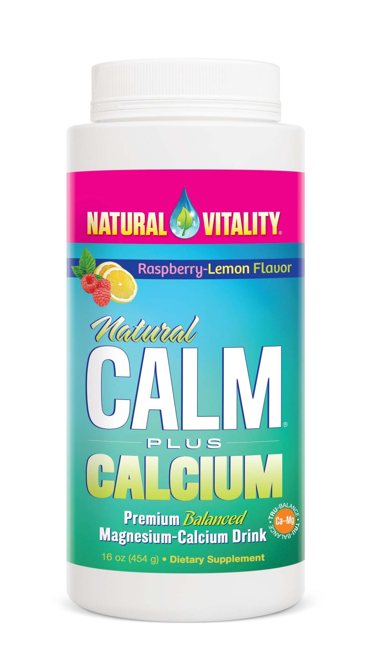 Natural Vitality Natural Calm Plus Calcium, Raspberry Lemon - 454 grams