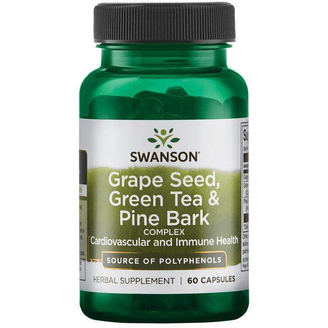 Swanson Grape Seed, Green Tea & Pine Bark Complex - 60 caps