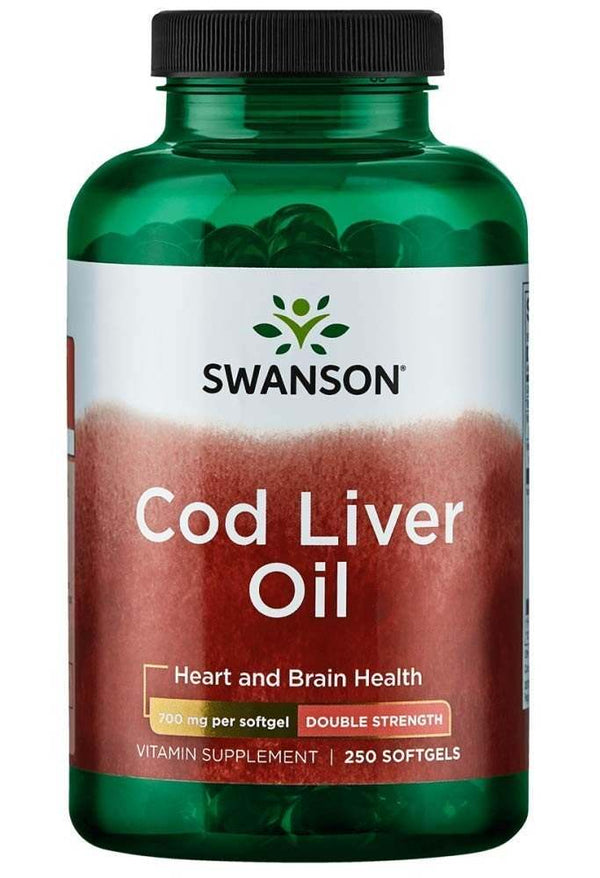 Swanson Cod Liver Oil, 700mg Double-Strength - 250 softgels