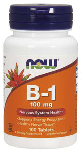 NOW Foods Vitamin B-1 Thiamine, 100mg - 100 tablets
